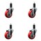 Service Caster 3.5'' Red Poly Wheel Swivel 1-1/4'' Expanding Stem Caster Set, 4PK SCC-EX20S3514-PPUB-RED-114-4 - alternate 1